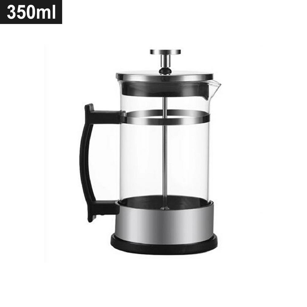 350ml/600ml French Press Pot Coffee Maker Non-slip Glass Tea Pot With Handle 3-layer High-density Filter System Non-slip Base