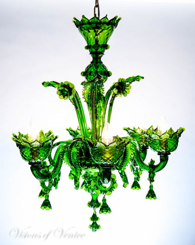 green glass chandelier