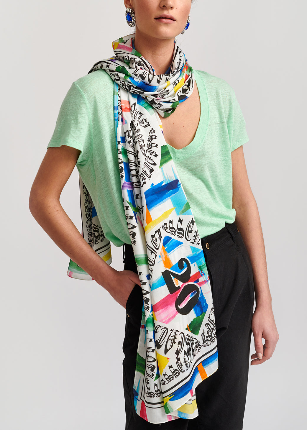 Multicolored years scarf