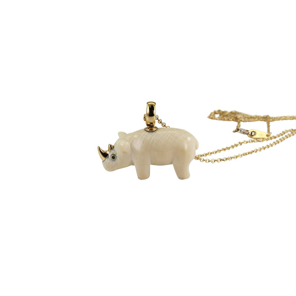 Bibi van der Velden Green Rhino Gold Necklace – Bibi van der
