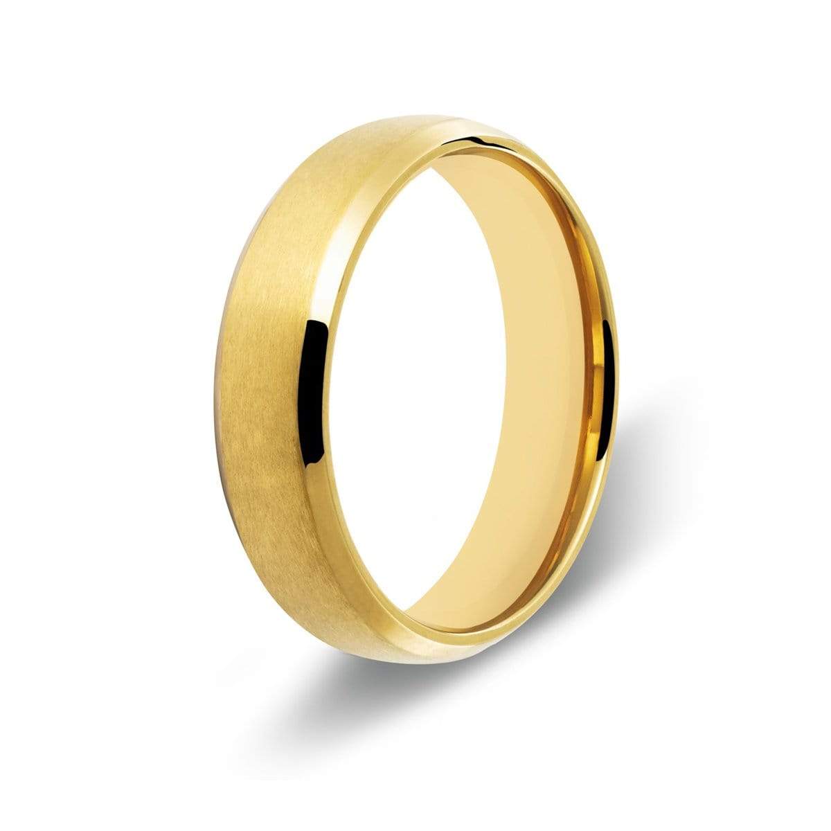 Men's Beveled Edge Gold Titanium Ring | Etrnl