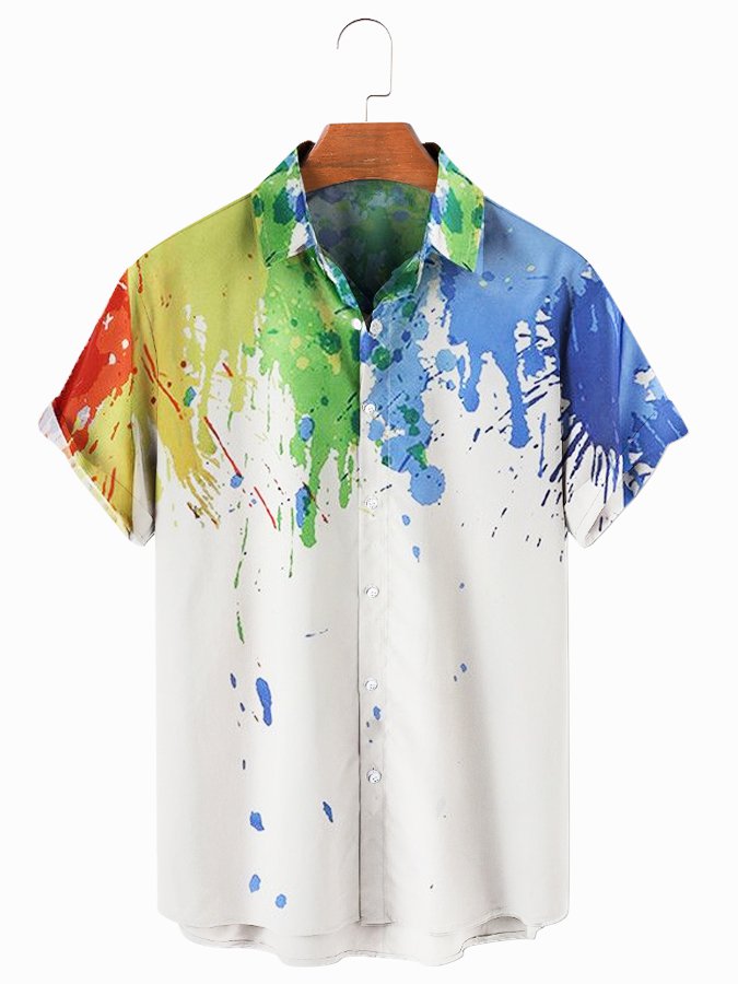 White Abstract Cotton-Blend Casual Shirts & Tops– molilulu