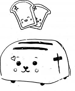 Toaster mit raushüpfenden Toastbrotscheiben