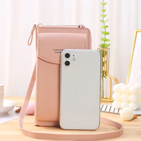 Bolso Cartera Cruzada de Cuero para Mujer con Monedero para Celular Pagaras al Recibir