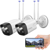 Load image into Gallery viewer, [2K 3.0MP&amp;Floodlight] Wireless Security Camera(2 Pack),3.0MP Home Surveillance Camera with Floodlights,OHWOAI Outdoor Wi-Fi IP Camera,AI Human Detection,Two-Way Audio,Night Vision,IP66 Waterproof