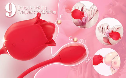 Rose Vibrator Tongue Licking Clitoris Stimulation Vibrating Rose-9