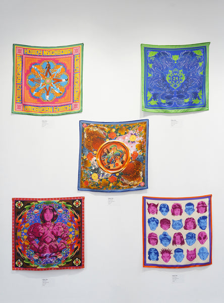 Colourful scarves by Chris Yee at the Cosmic Neighbour exhibition