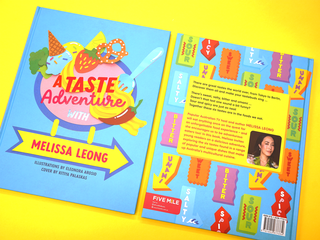 Melissa Leong's book cover, designed by Kitiya Palaskas with papercraft illustrations.