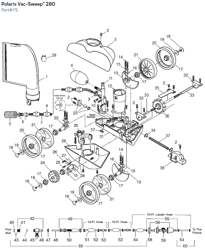 Polaris Vac-Sweep 280 Parts Diagram – Premier Pool & Spa
