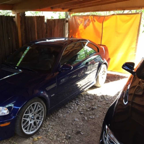 16 oz treated canvas used for privacy cover in the garage