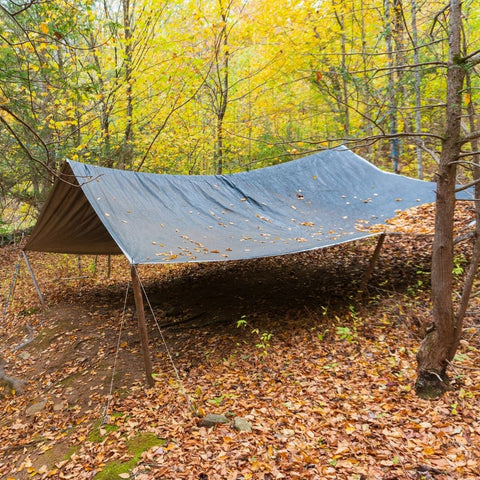 camping outdoor with tarp