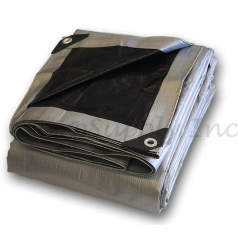 Heavy Duty Silver/Black Poly Tarp