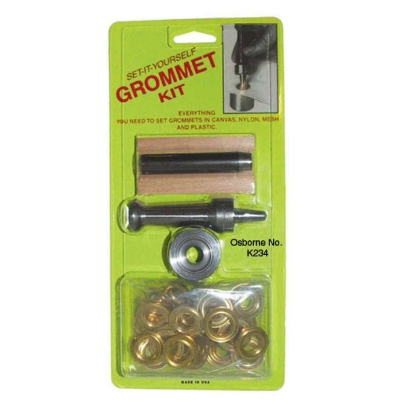 Grommet Tool Kit - Tarp Grommet Tools with Brass Plated Steel Grommets