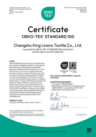 OEKO-TEX® Standard 100 – Simple&Opulence