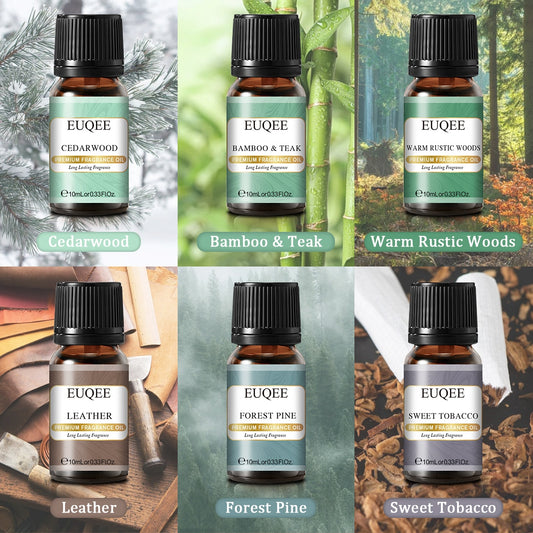 Euqee 6pcs/set 10ml Perfume Fragrance Oil Relax Body Sandalwood