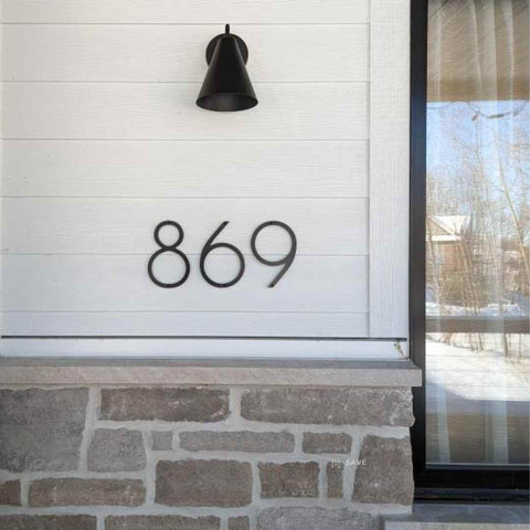 THIN MODERN house numbers for a easy to install address number sign