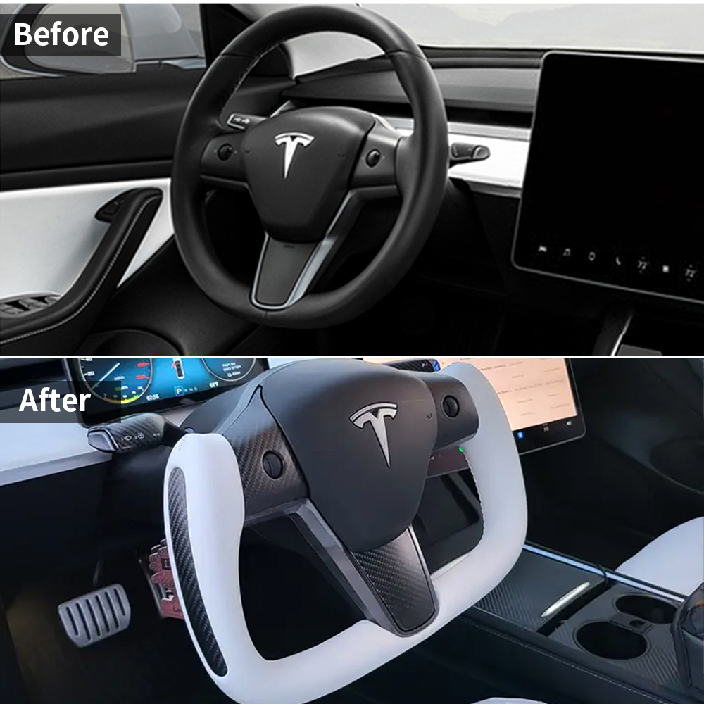 New Model 3 Highland Yoke Steering Wheel Inspired by Tesla Model X/S Y -  EVBASE-Premium EV&Tesla Accessories