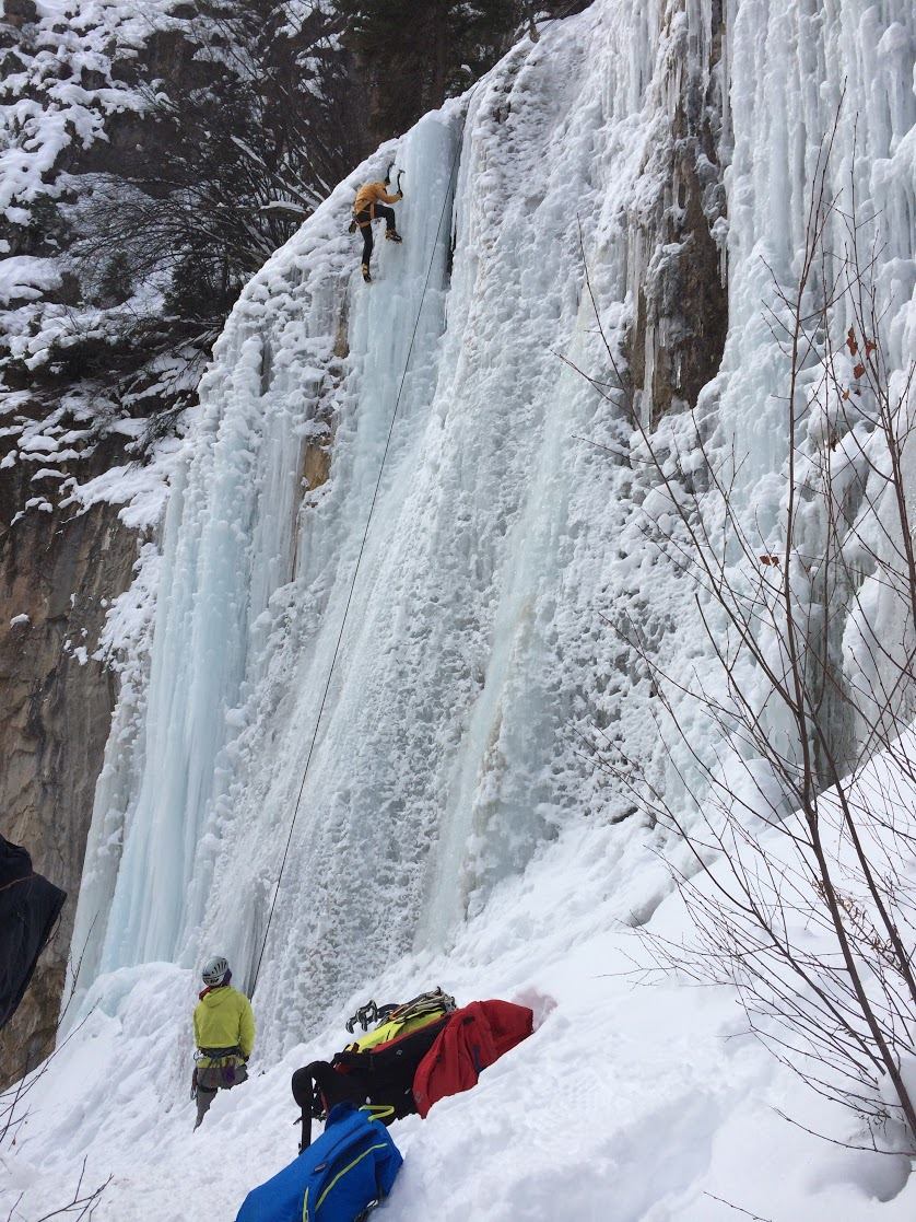 ice climber falls