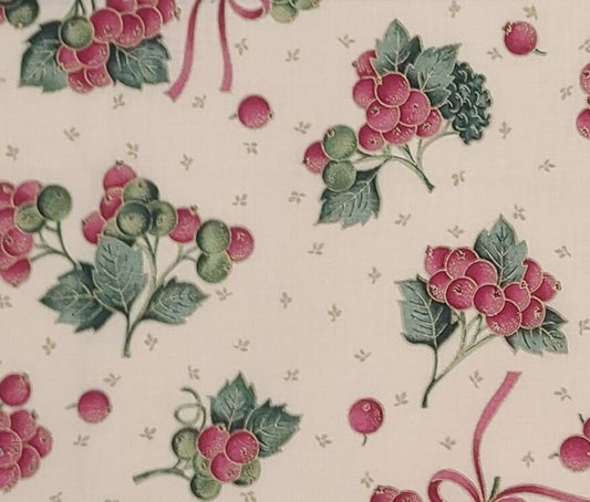 Strawberry fabric, strawberries fabric, Cranston print