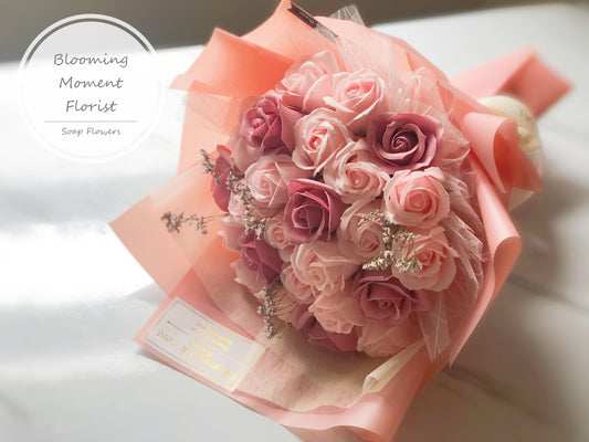 99 Soap Roses With Crown Bouquet - Beloved Florist's Flower on