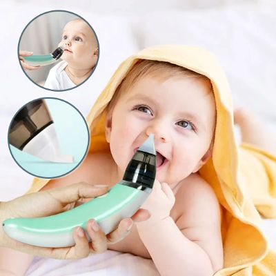 Aspirateur nasal vert pastel adapté aux narines sensibles des nouveau-nés