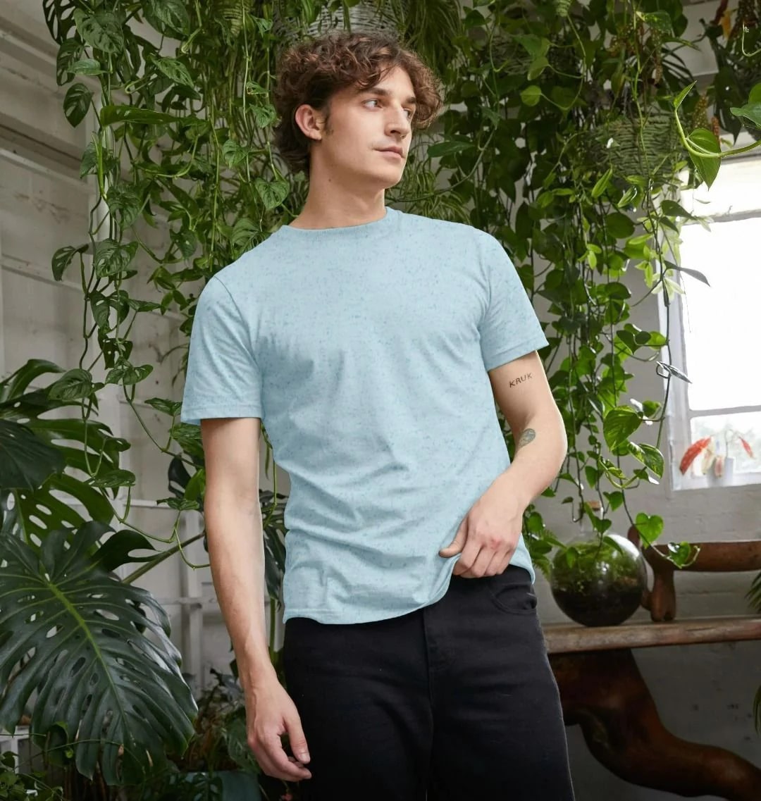 Men's Recycled Cotton Shirt in Ocean Blue