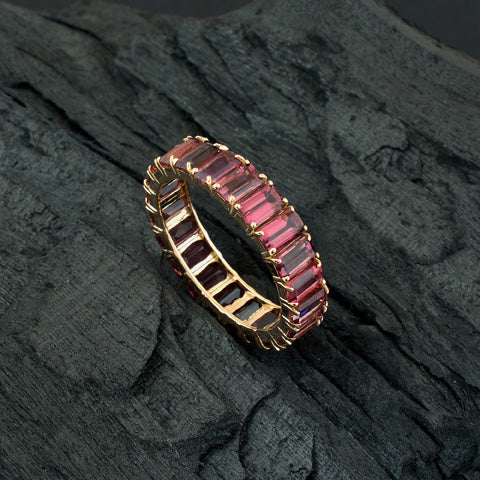 Round October Birthstone Tourmaline Pink Rings Open – Aurora Tears