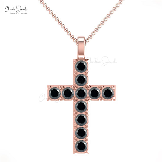 David Yurman Sterling Silver Black Diamond Chevron Cross Pendant Necklace  14tcw – Engagement Corner