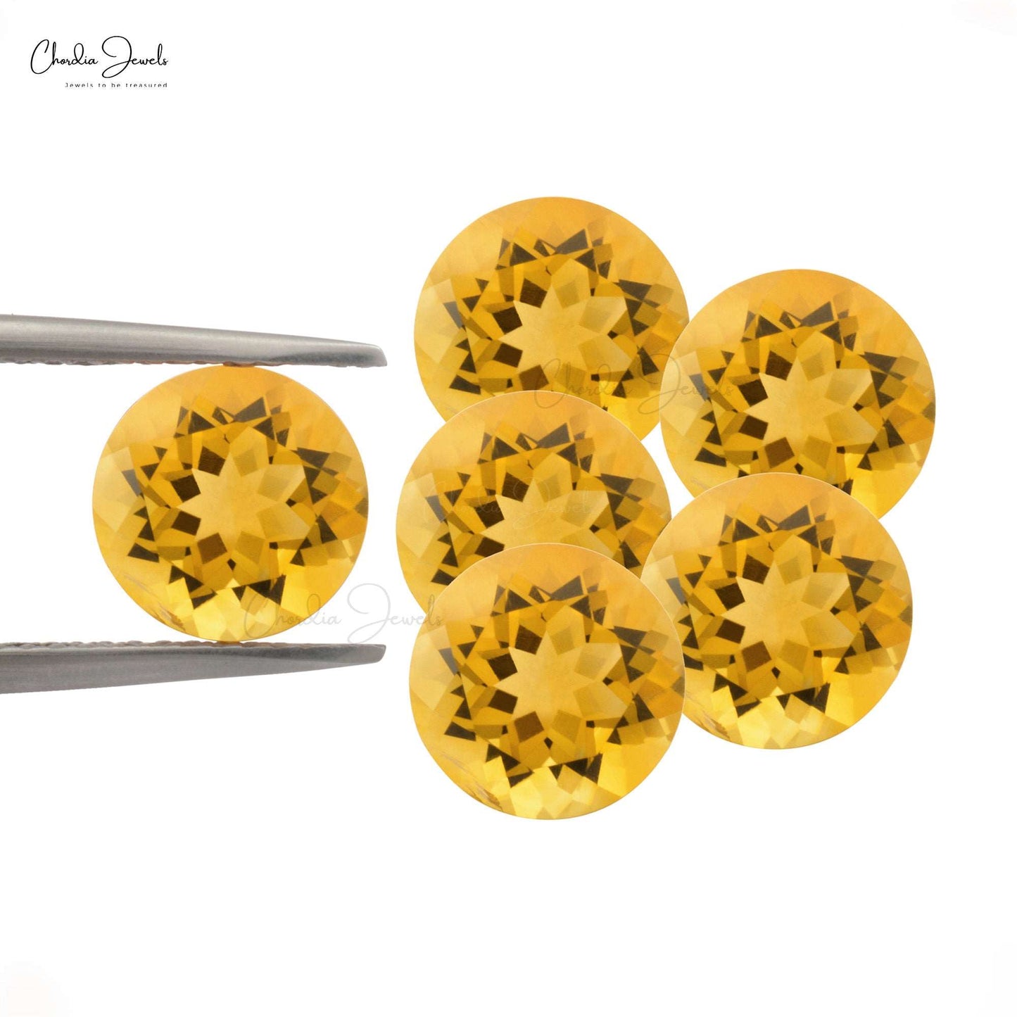 AAA Quality Brazilian Citrine Round Cut Loose Gemstone at Wholesale Pr