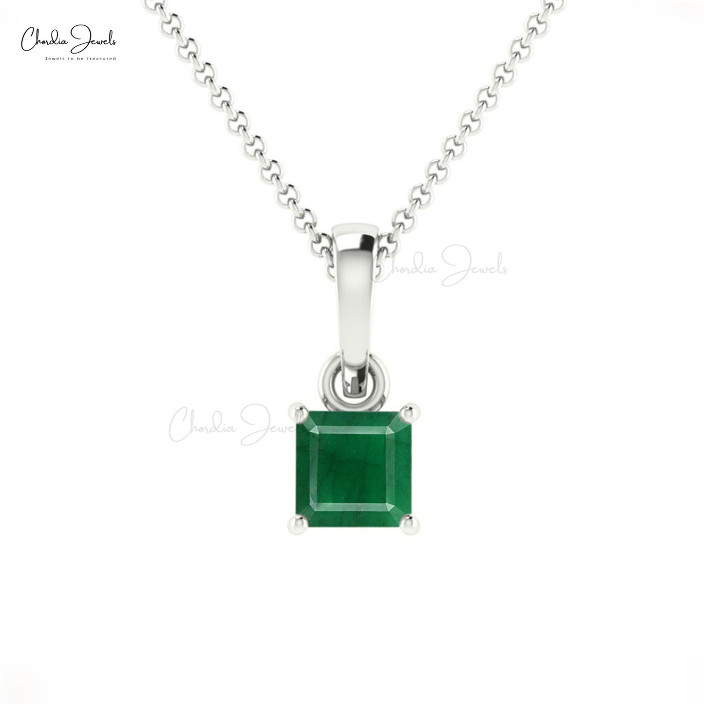 Buy Oval Cut Emerald Gemstone Pendant in 14k Solid Gold | Chordia