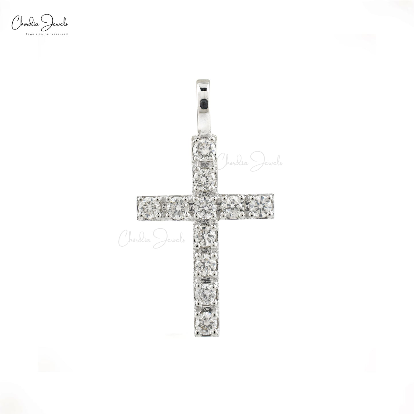 Womens 3/4 CT. T.W. Mined White Diamond 14K Gold Over Silver Sterling  Silver Cross Pendant Necklace - JCPenney