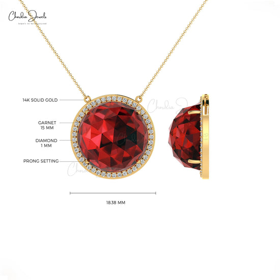 日本最大のブランド Angara Natural Garnet Solitaire Pendant