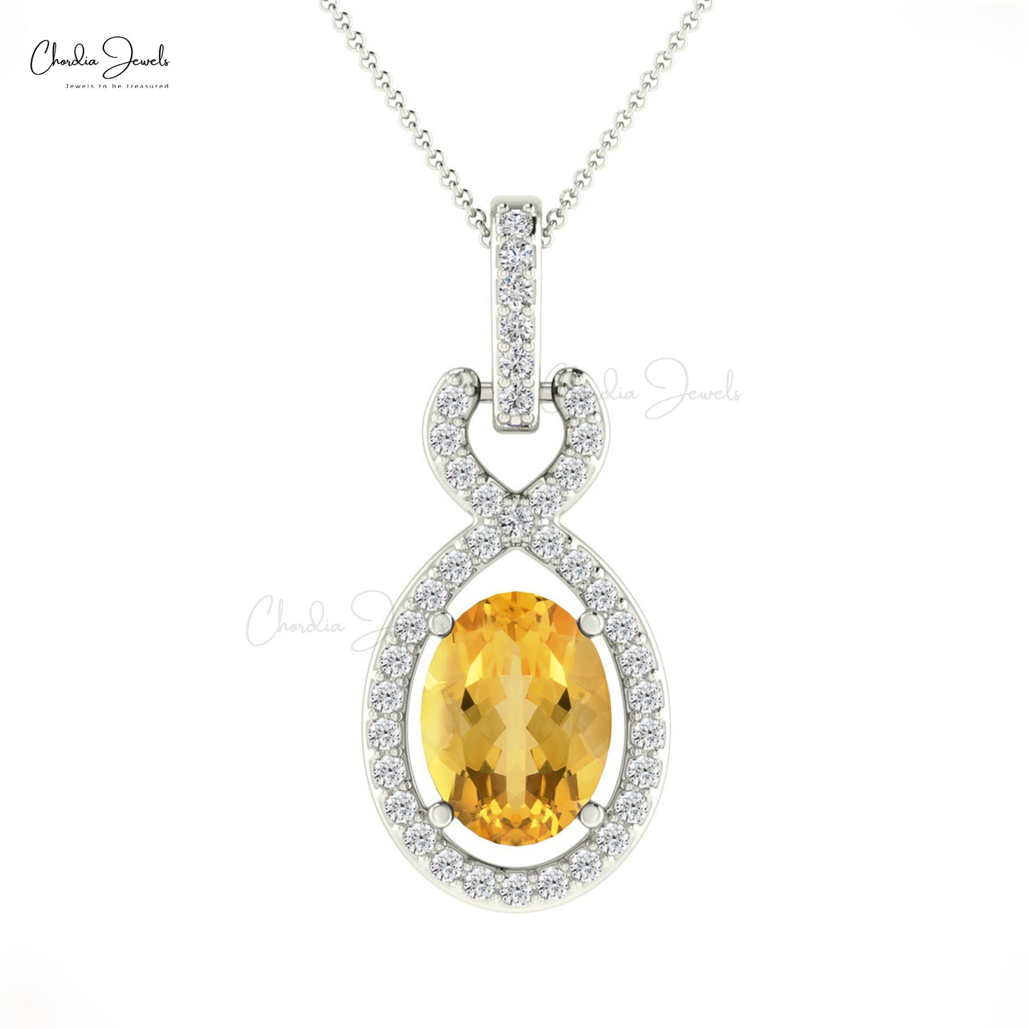 Buy Natural Yellow Citrine Pendants in 14k Real Gold At Chordia Jewels