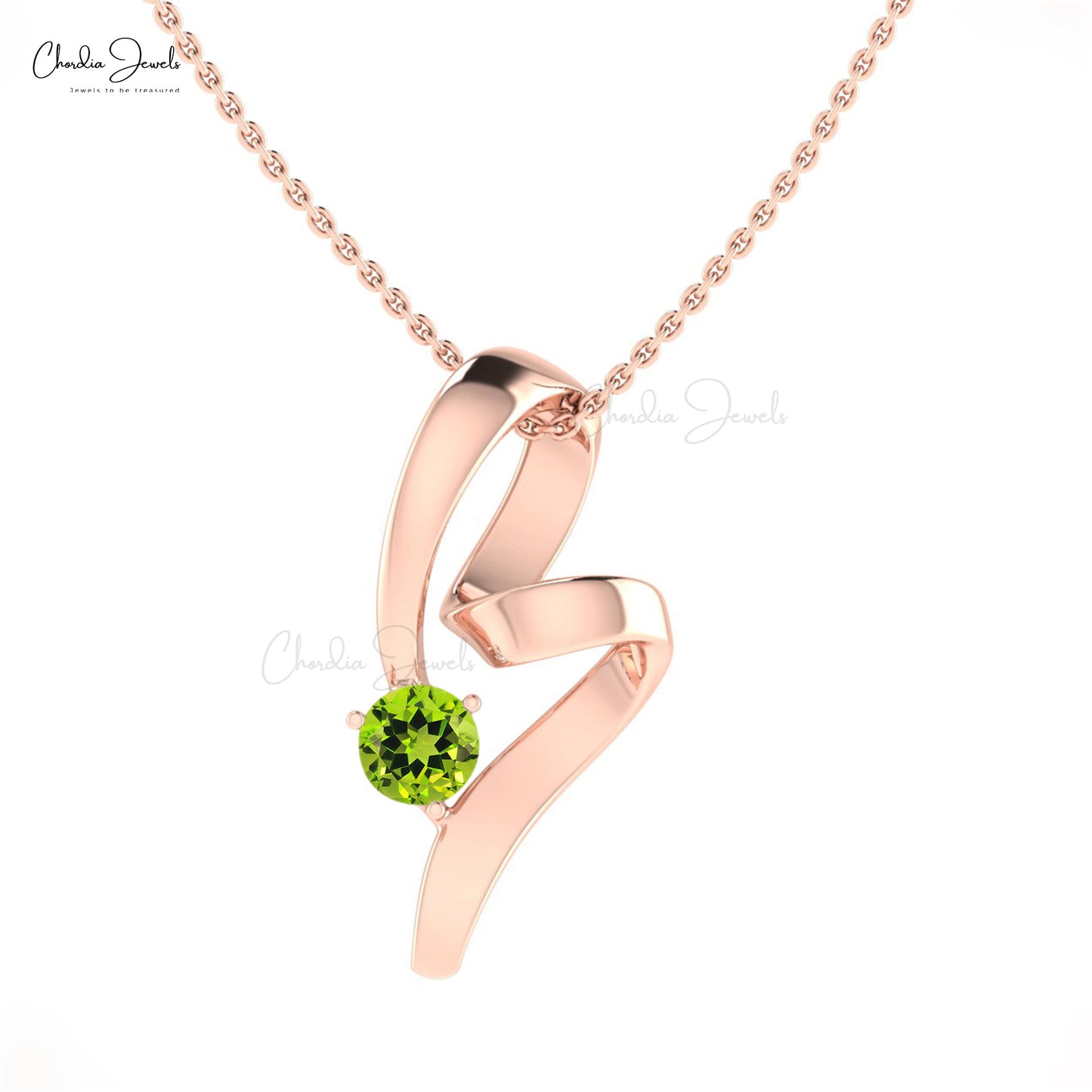 Peridot Dainty Spiral Necklace — Ivy+Light