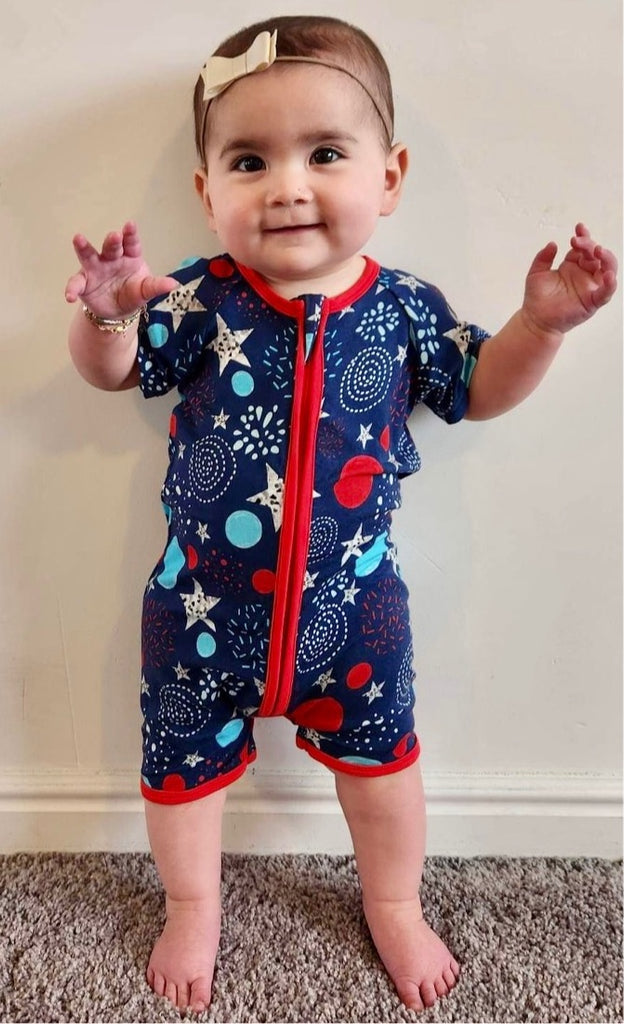 *FINAL SALE* Party Pops (Fourth of July Fireworks) Bamboo Baby Pajama