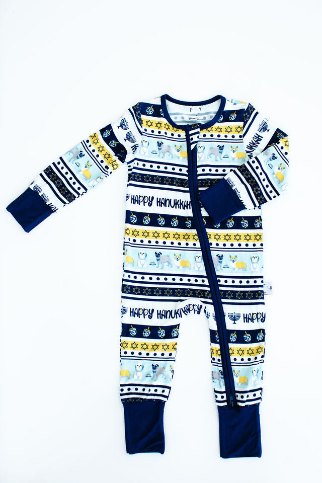 Boho Checker  Bamboo Zip Pajamas – forever french baby