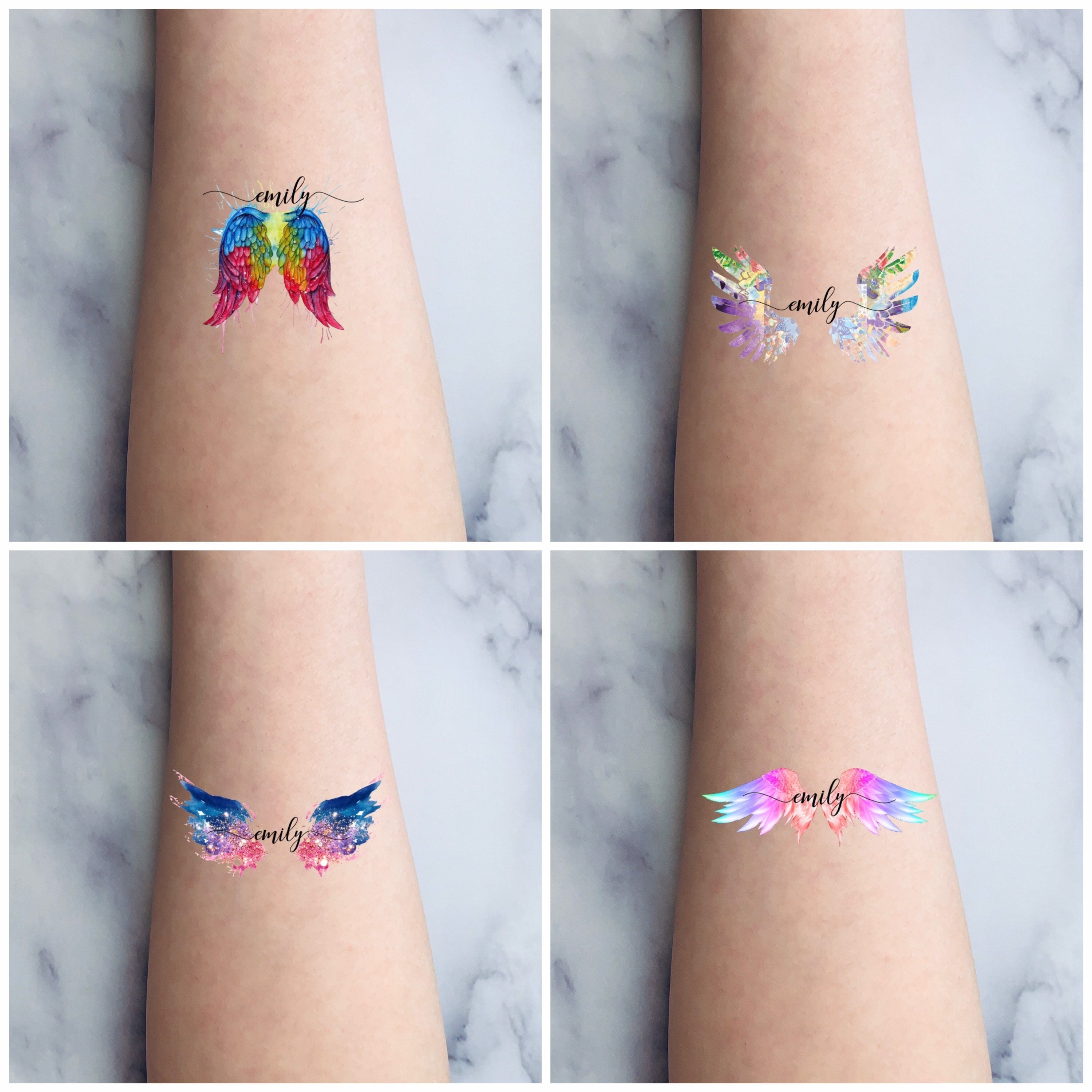 Wings birds and angel cartoon doodle bird tattoo Vector Image