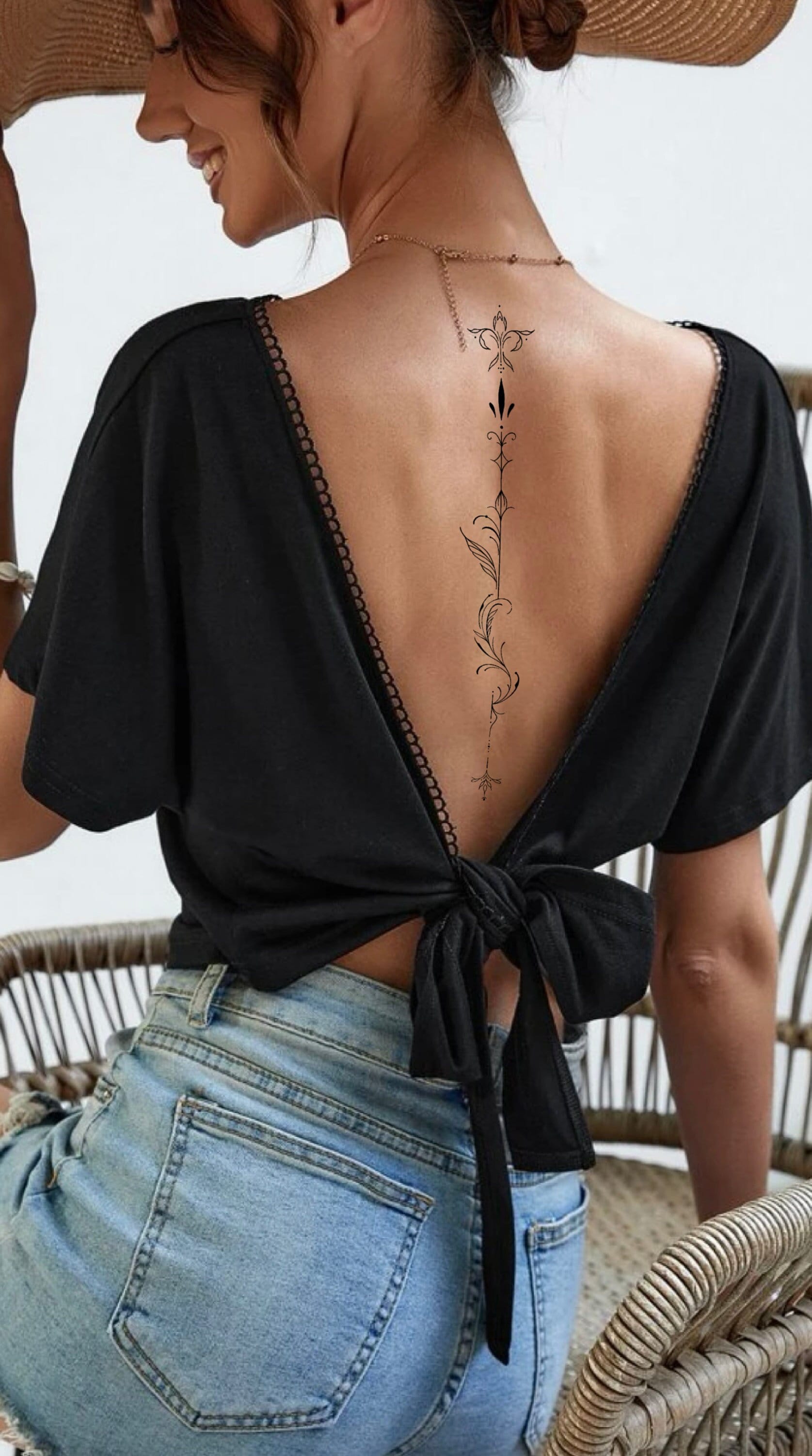 Diamond Spine Temporary Tattoo  Temporary Tattoos