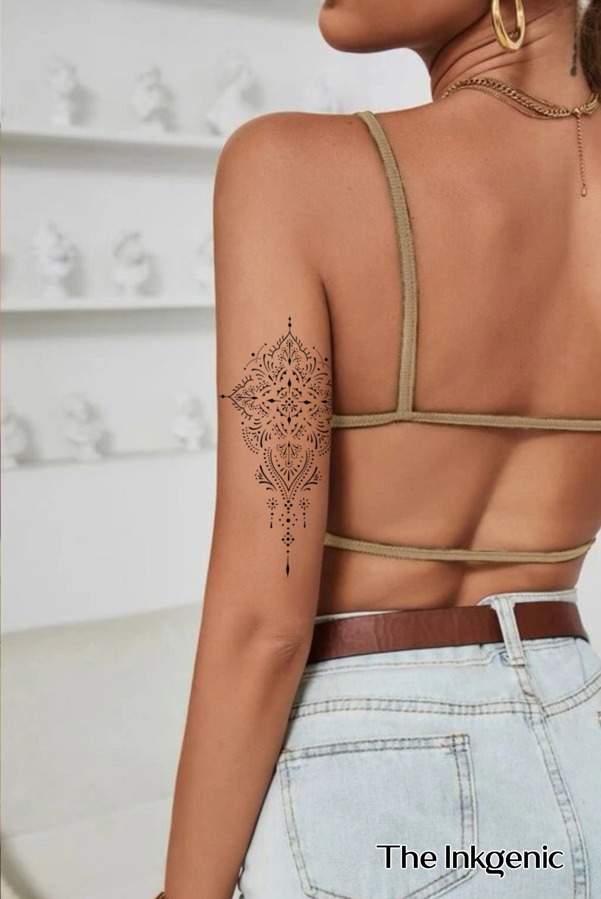 Ornamental Lotus Temporary Tattoo by 1991ink  Set of 3  Tatteco