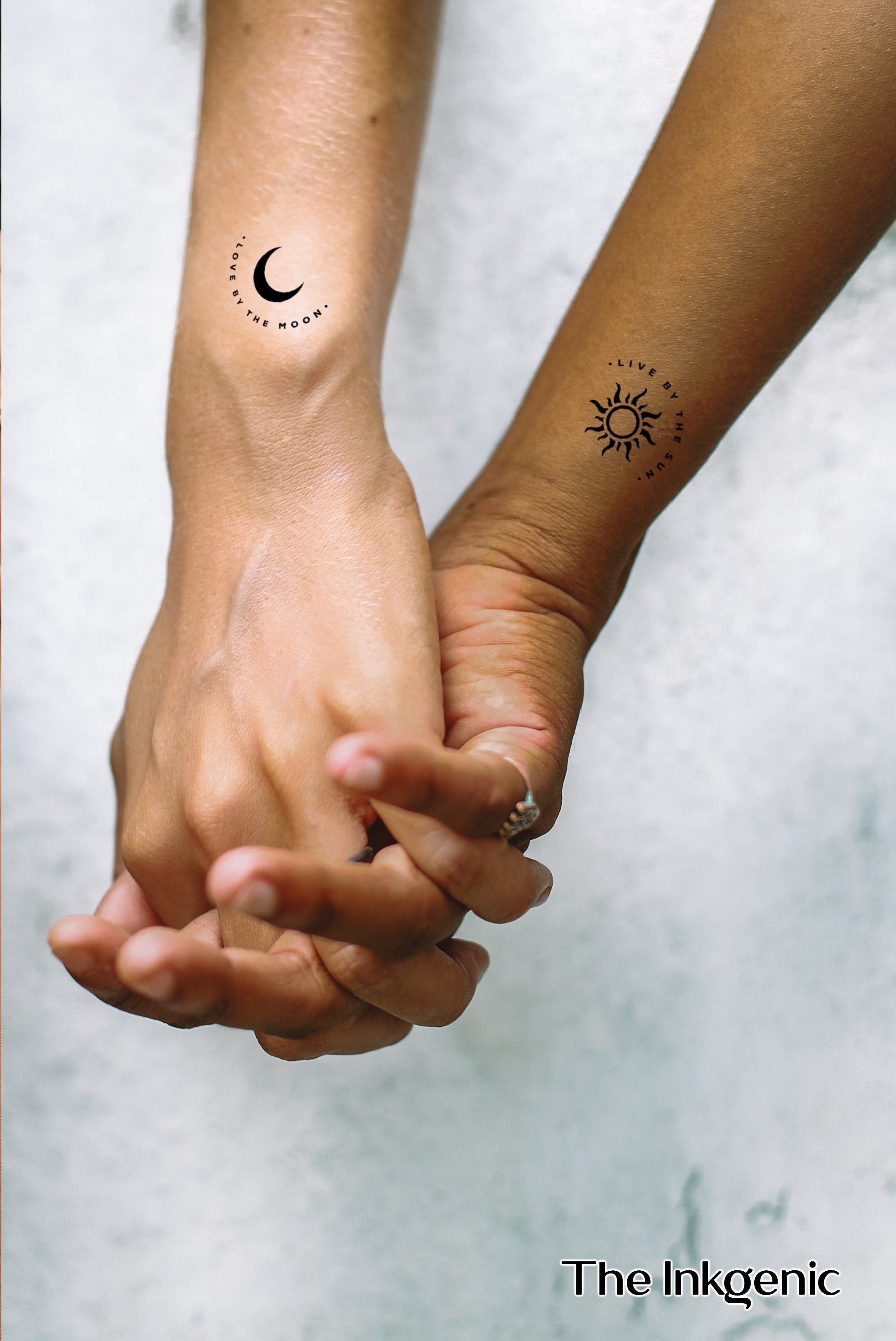 Matching Sun & Moon Couples Temporary Tattoos (Set of 3+3) – Small Tattoos