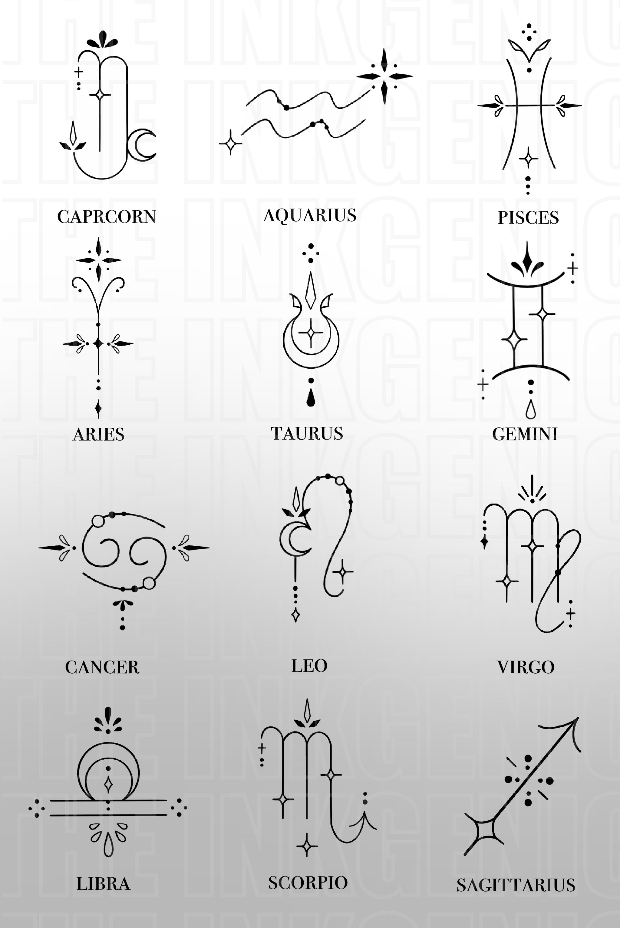 Mod The Sims  Zodiac Sign Tattoo Set 1 of 2 Not Accessories