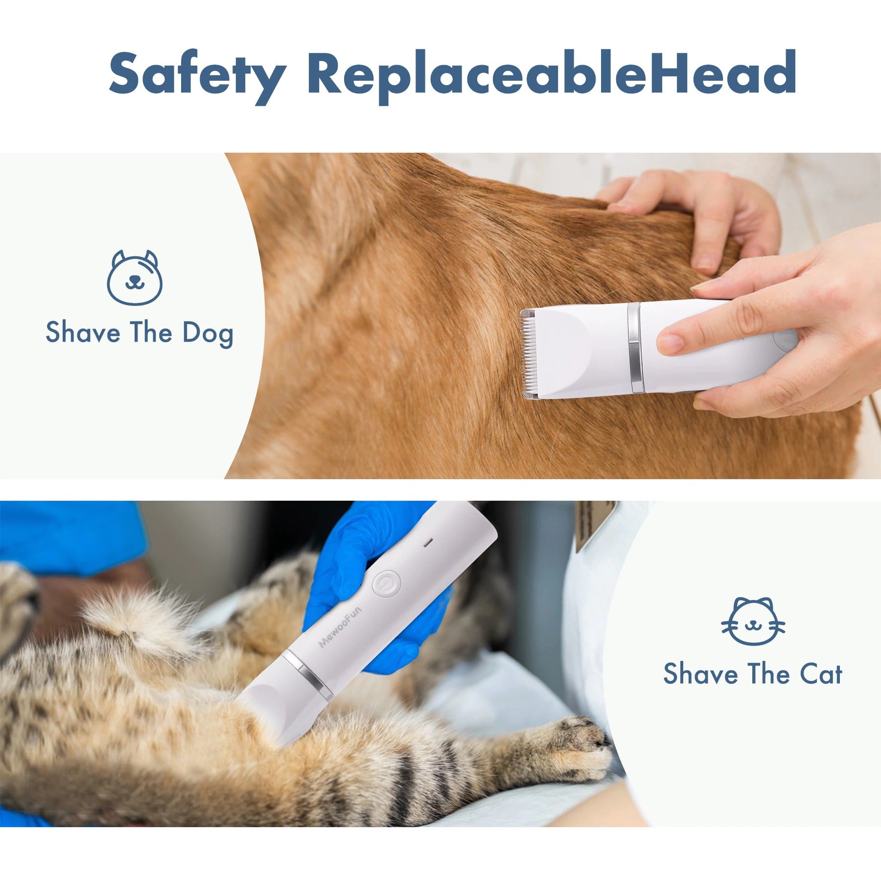 Dog Nail Grinder & Hair Trimmer - safety replaceable head