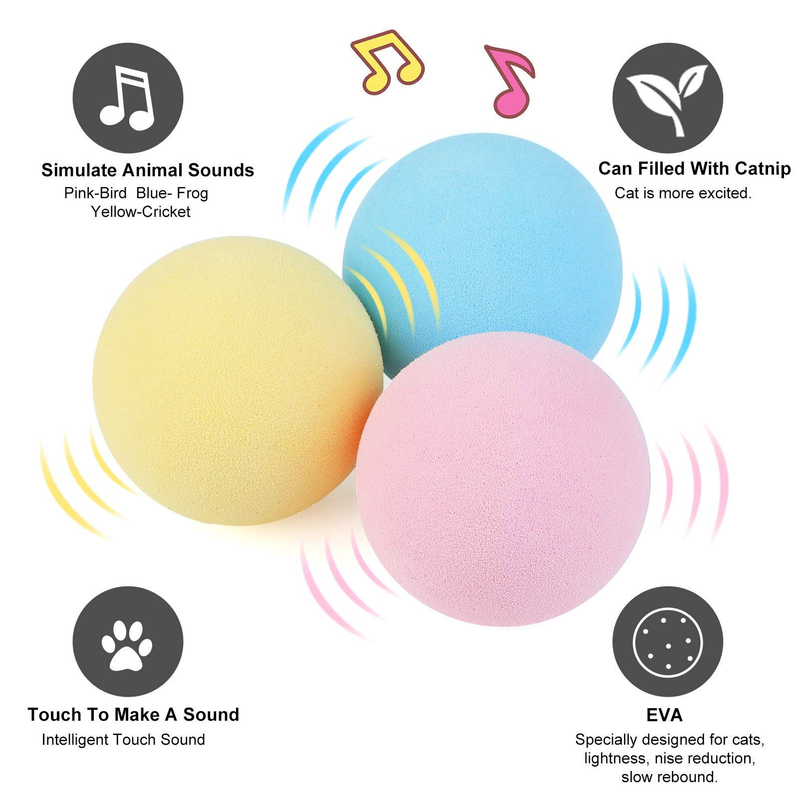 Smart Cat Toys Interactive Ball Catnip Cat Training Toy - Product Features