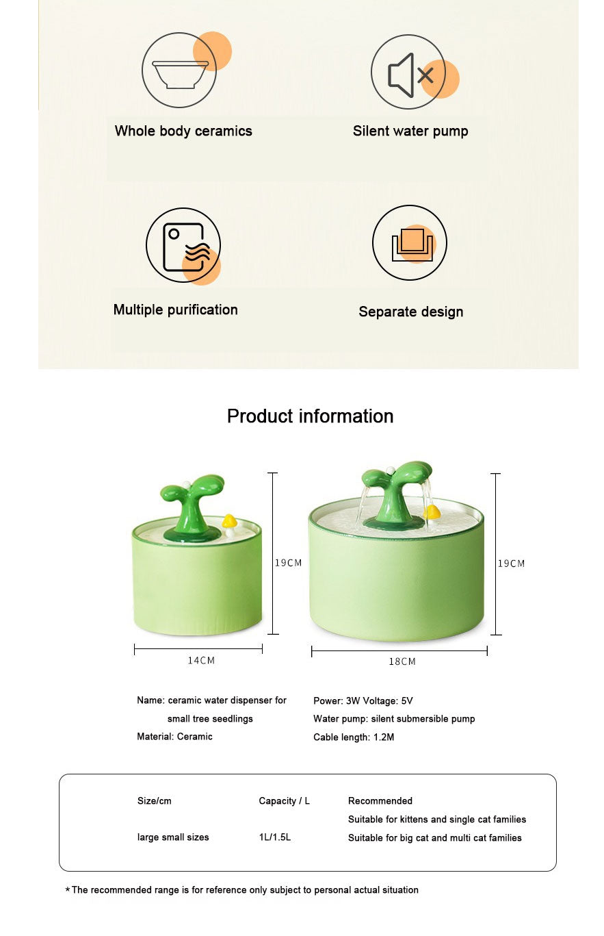 Spring Series Cat Water Fountain - Product Information