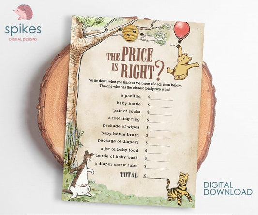 Classic Winnie The Pooh Baby Shower Games - The Price Is Right - Insta –  spikes.digitalshop