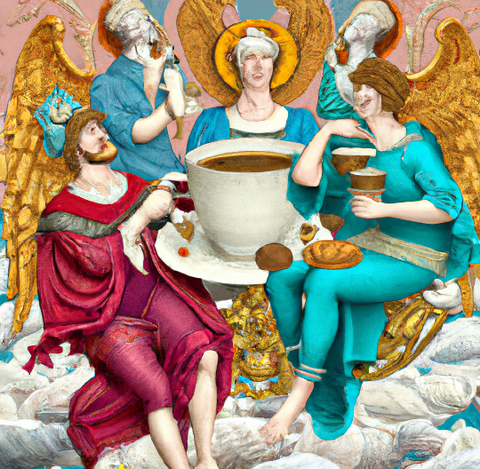 Hedonism coffee angels in the clouds domestique decor french press