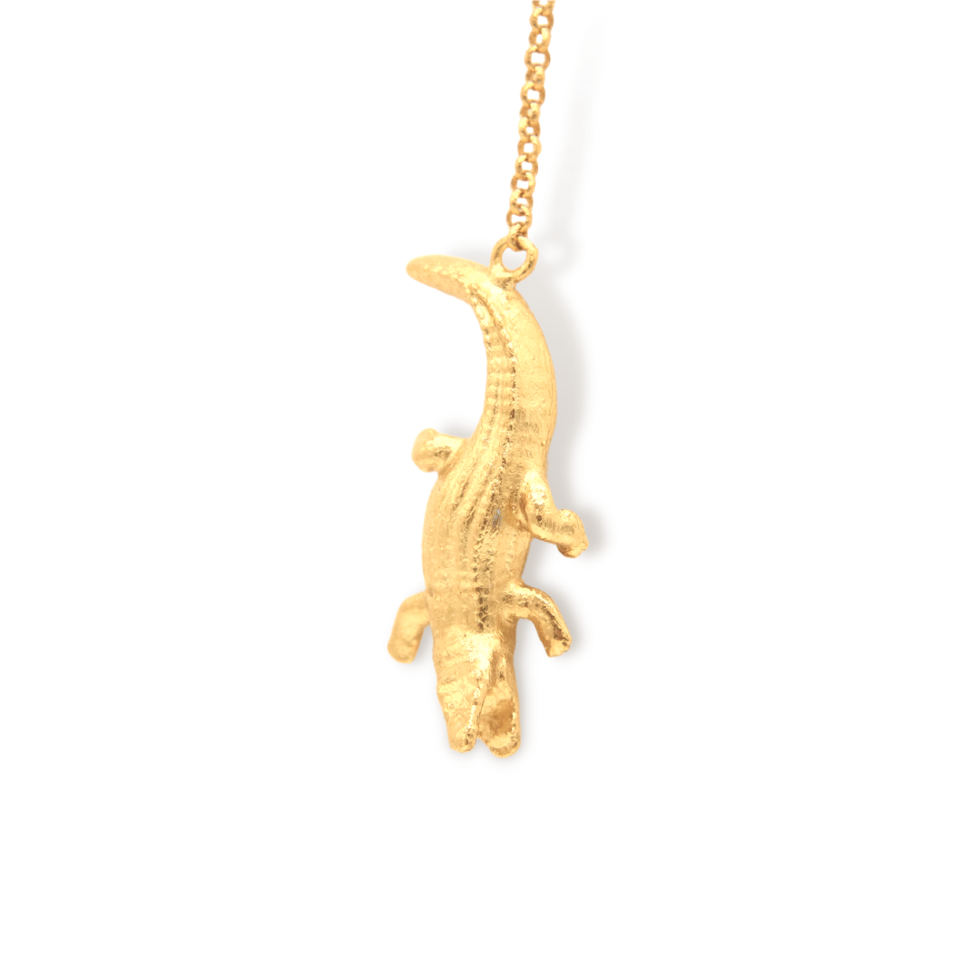 Aretes largos con cocodrilo – Brezo Jewelry