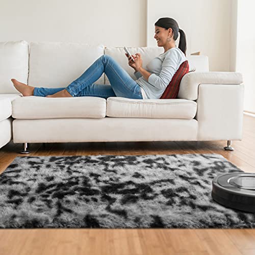 Ophanie Small Throw Rugs for Bedroom, 2x3 Non Slip Mini Area Rug,  Affordable Fluffy Grey Carpet, Door Entryway Indoor Inside Front Entrance  Dog Mat