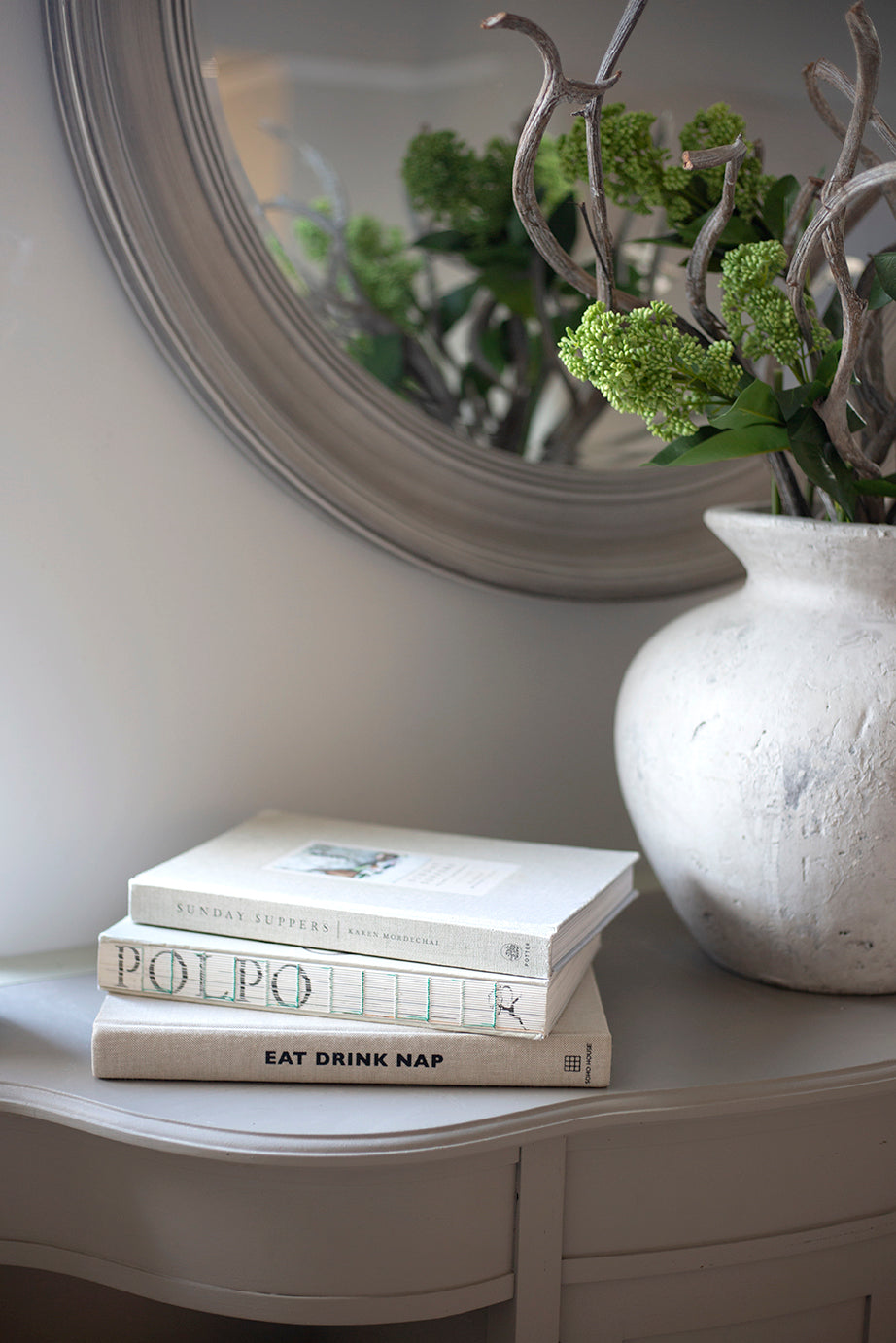 Coffee Table Books Set of 3 Grey-beige and White Large 