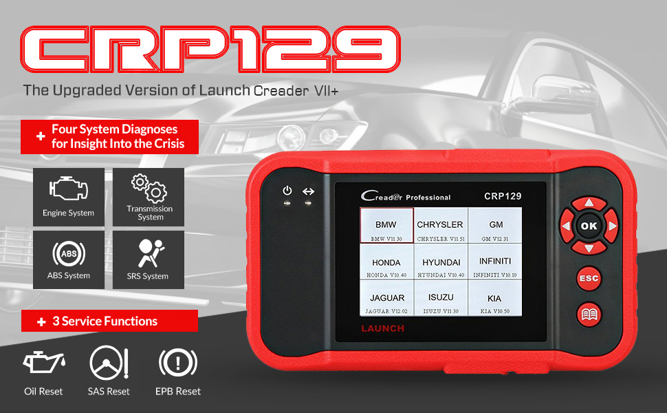 Launch CRP129 OBD2 Scanner Valise Diagnostic Auto Multimarque en
